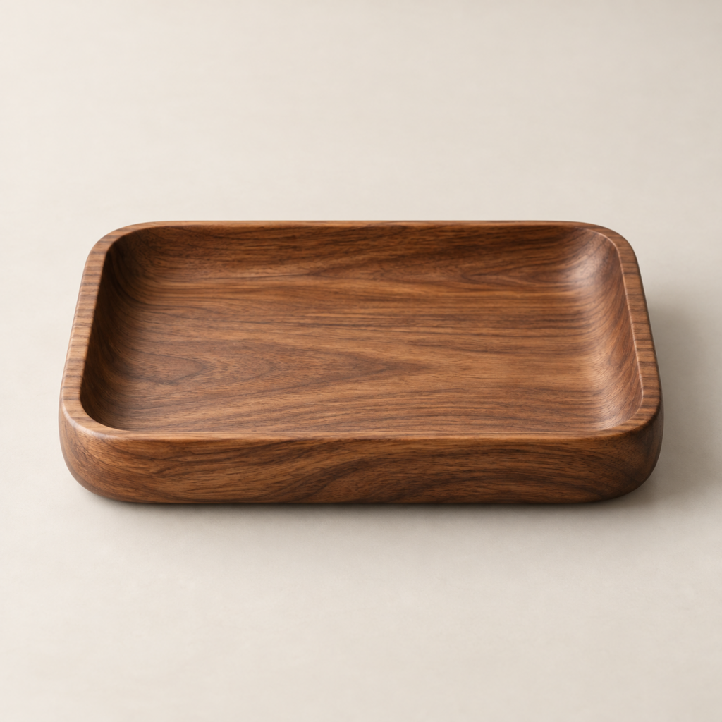 Walnut wood catchall tray